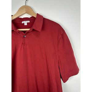 James Perse Standard mens POLO SIZE 3 large short sleeve red cotton